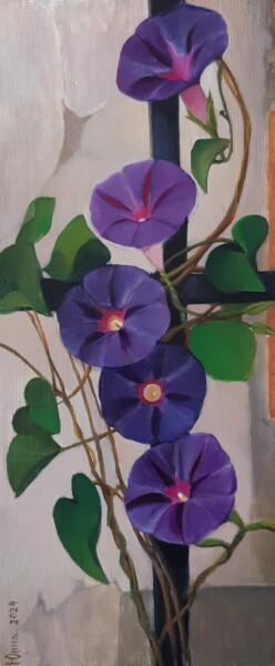 Pittura intitolato "Фиолетовый вьюнок" da Yunna V`Yun, Opera d'arte originale, Olio
