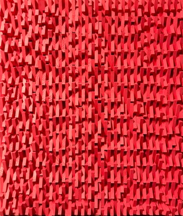 Скульптура под названием "Красный рельеф" - Юрий Ростиславский, Подлинное произведение искусства, Дерево Установлен на Дерев…