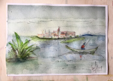 Painting titled "L'ISOLA" by Yūrei, Original Artwork, Ink