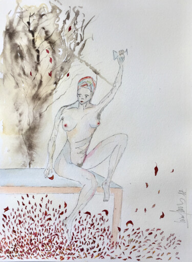Painting titled "tentativo di gelosia" by Yūrei, Original Artwork, Ink