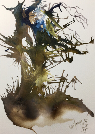 Painting titled "Ulivi" by Yūrei, Original Artwork, Watercolor