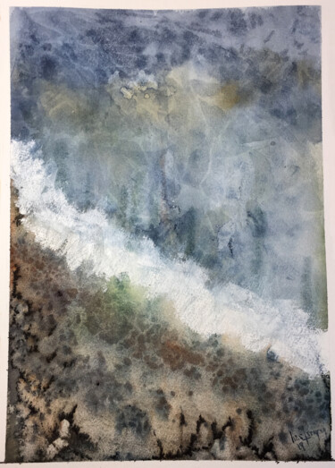 Peinture intitulée "La spiaggia" par Yūrei, Œuvre d'art originale, Aquarelle