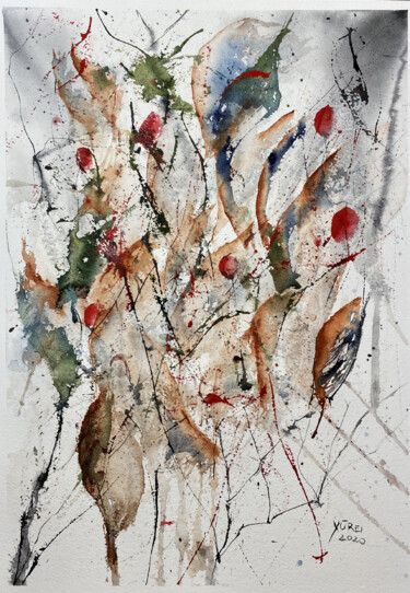 Ζωγραφική με τίτλο "Abstract September" από Yūrei, Αυθεντικά έργα τέχνης, Ακουαρέλα