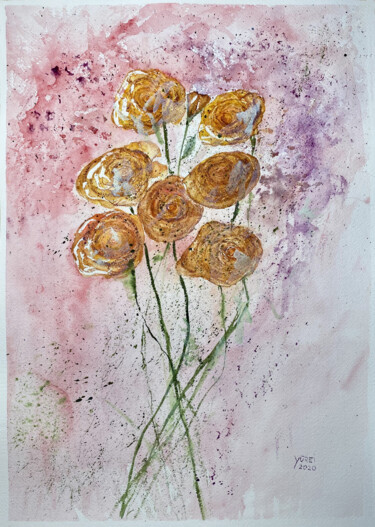 "Rose d'ottobre" başlıklı Tablo Yūrei tarafından, Orijinal sanat, Suluboya