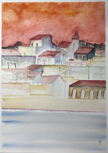 Peinture intitulée "Novembre" par Yūrei, Œuvre d'art originale, Aquarelle