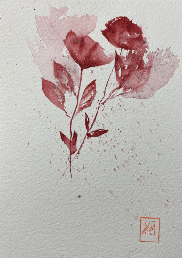 "I fiori cremisi 1" başlıklı Tablo Yūrei tarafından, Orijinal sanat, Suluboya