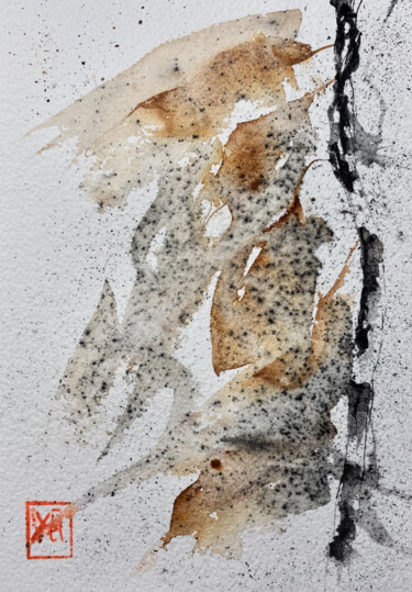 Painting titled "leaves 1" by Yūrei, Original Artwork, Watercolor