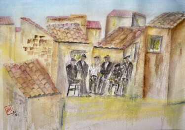 Painting titled "Racconto Siciliano…" by Yūrei, Original Artwork, Watercolor