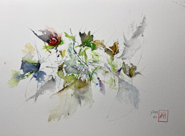 Painting titled "Fiorellini 1" by Yūrei, Original Artwork, Watercolor