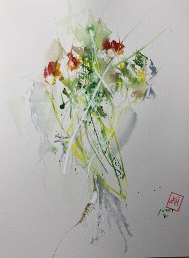 Peinture intitulée "Fiorellini 3" par Yūrei, Œuvre d'art originale, Aquarelle