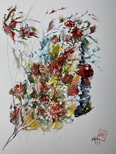 Pintura intitulada "Bouquet" por Yūrei, Obras de arte originais, Aquarela