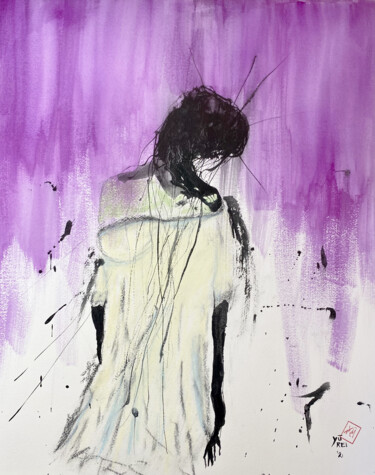 Painting titled "Tributo ad Anna Ach…" by Yūrei, Original Artwork, Watercolor