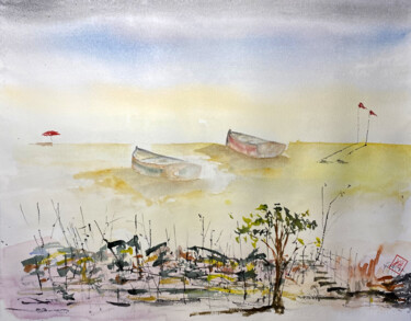Peinture intitulée "Un'altra estate" par Yūrei, Œuvre d'art originale, Aquarelle