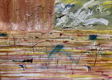 Pintura titulada "La secca del fiume…" por Yūrei, Obra de arte original, Oleo
