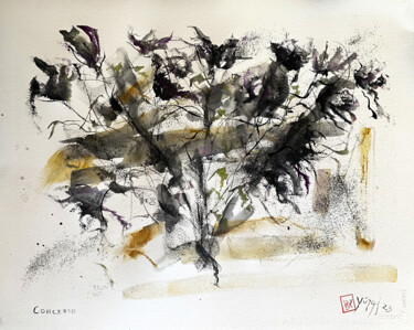 Painting titled "Concerto" by Yūrei, Original Artwork, Watercolor