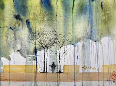 Malerei mit dem Titel "I Giardini (Public…" von Yūrei, Original-Kunstwerk, Aquarell