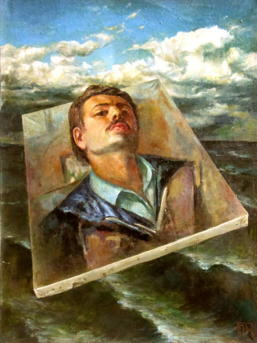 Peinture intitulée "Selfportrait" par Yuri Avalishvili, Œuvre d'art originale, Huile