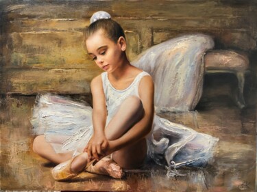 Painting titled "Little ballerina" by Yuri Kovachev, Original Artwork, Oil