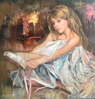 Painting titled "Future ballerina" by Yuri Kovachev, Original Artwork, Oil