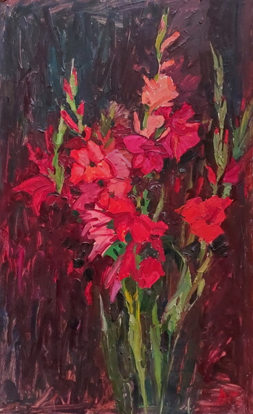 Gladioli Гладиолусы Картина под названием "Gladioli Гладиолусы" - Yuri Viktorovich Gusev, Подлинное произведение искусства, Масло