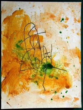 Painting titled "yellow green 10" by Yuri Zain Elvin, Original Artwork