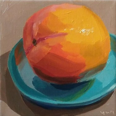 Painting titled "Orange on a Blue Pl…" by Yuri Tayshete, Original Artwork, Oil
