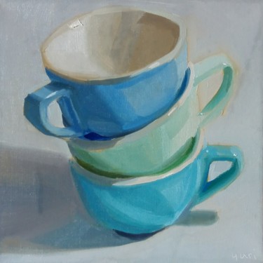 Pintura titulada "Three Cups" por Yuri Tayshete, Obra de arte original, Oleo