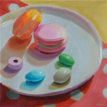 Painting titled "Macarons and Jordan…" by Yuri Tayshete, Original Artwork, Oil