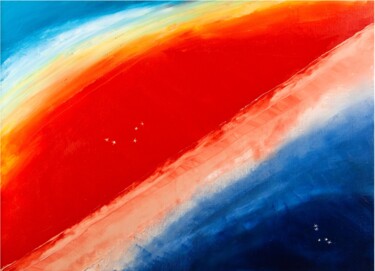 Peinture intitulée "Овен в космическом…" par Yuriy Borodavkin, Œuvre d'art originale, Huile Monté sur Panneau de bois