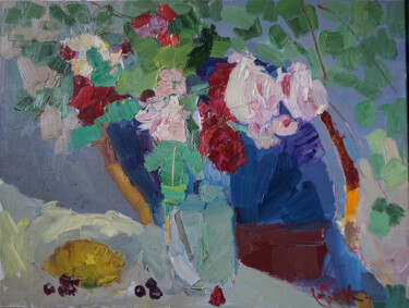 Картина под названием "Balaclava roses1" - Yuriy Karnaukhov (Gyuriykar8), Подлинное произведение искусства, Масло Установлен…