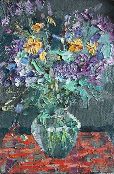 Pintura titulada "Summer bouquet" por Yuriy Karnaukhov (Gyuriykar8), Obra de arte original, Oleo