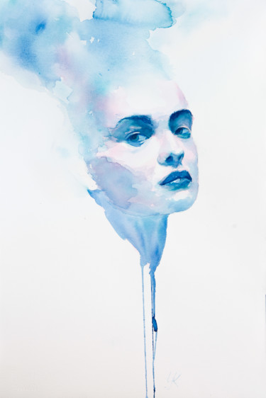 Malerei mit dem Titel "Rachel" von Yuriy Kraft, Original-Kunstwerk, Aquarell