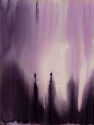 Картина под названием "Abstract reflections" - Yuriy Kraft, Подлинное произведение искусства, Акварель
