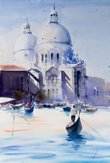 绘画 标题为“Italy, Venice, Sant…” 由Yuriy Kraft, 原创艺术品, 水彩