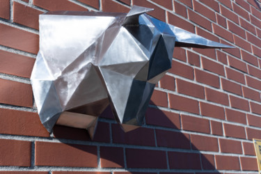 Sculptuur getiteld "Torro" door Yuriy Kraft, Origineel Kunstwerk, Metalen Gemonteerd op Metaal