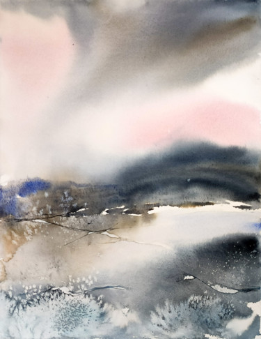 Peinture intitulée "***Another Wind***" par Yuriy Kraft, Œuvre d'art originale, Aquarelle
