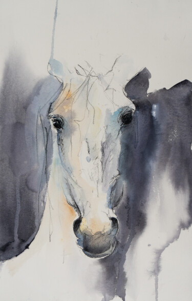 ***ABSENT*** Pintura intitulada "***ABSENT***" por Yuriy Kraft, Obras de arte originais, Aquarela