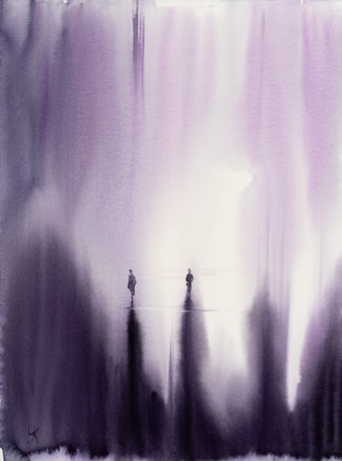Malerei mit dem Titel "***Abstract reflect…" von Yuriy Kraft, Original-Kunstwerk, Aquarell