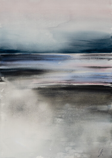 Картина под названием "Abstract Landscape X" - Yuriy Kraft, Подлинное произведение искусства, Акварель