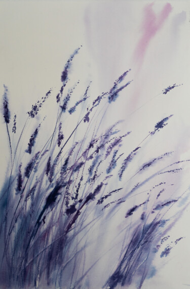 Malerei mit dem Titel "***Flower comp VIII…" von Yuriy Kraft, Original-Kunstwerk, Aquarell