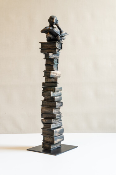 Sculpture titled "***Bookworm II***" by Yuriy Kraft, Original Artwork, Clay