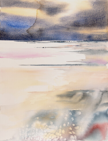 Malerei mit dem Titel "***Abstract Landsca…" von Yuriy Kraft, Original-Kunstwerk, Aquarell