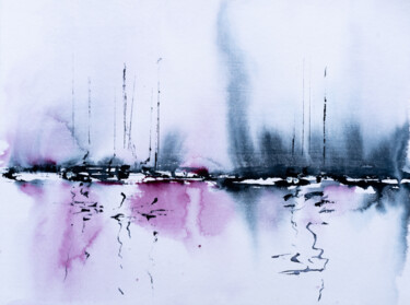 Картина под названием "***Sailing XXII***" - Yuriy Kraft, Подлинное произведение искусства, Акварель