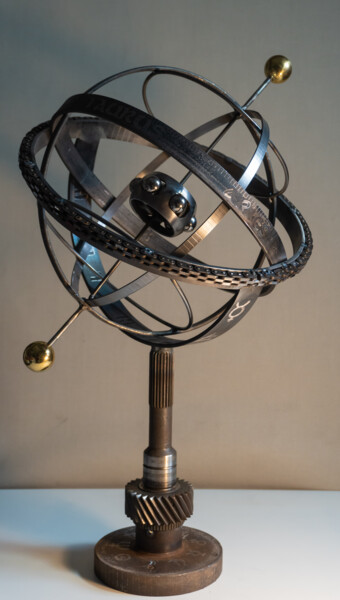 Sculpture titled "***Industrial Armil…" by Yuriy Kraft, Original Artwork, Metals
