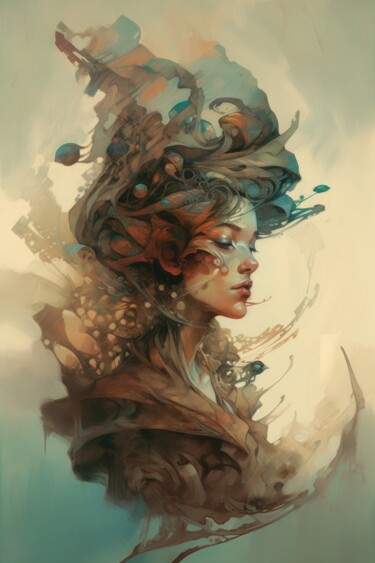Digital Arts titled ""Mystical Elegance"" by Yuriy Kraft, Original Artwork, AI generated image