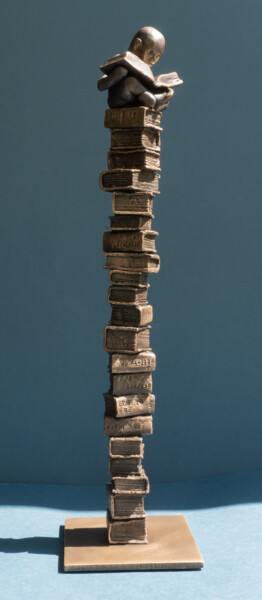 Sculpture titled ""Bookworm XIV"" by Yuriy Kraft, Original Artwork, Bronze