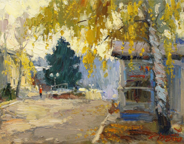 Картина под названием "Quiet autumn" - Yuriy Demiyanov, Подлинное произведение искусства, Масло Установлен на Деревянная рам…