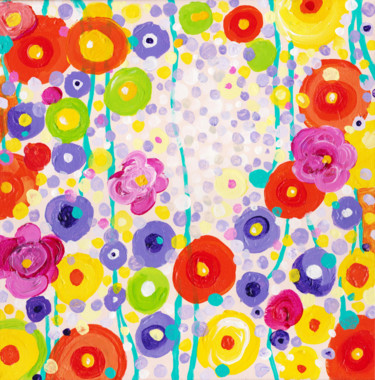 "Summer Fun" second part,impressionist flowers painting Картина под названием ""Summer Fun" second…" - Alexandra Dobreikin, Подлинное произведение искусства, Акрил