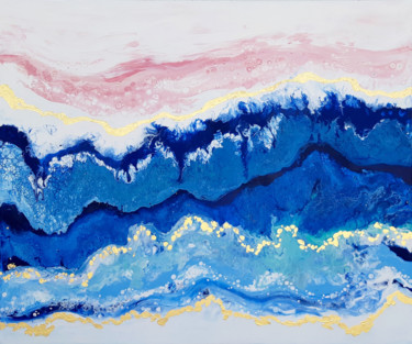 Peinture intitulée ""Blush Lagoon" sea…" par Alexandra Dobreikin, Œuvre d'art originale, Acrylique