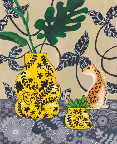 "Leopard" Maximalist Modern Matisse-Inspired Original Painti Painting titled ""Leopard" Maximalis…" by Alexandra Dobreikin, Original Art, Acrylic Mounted on Stretcher frame